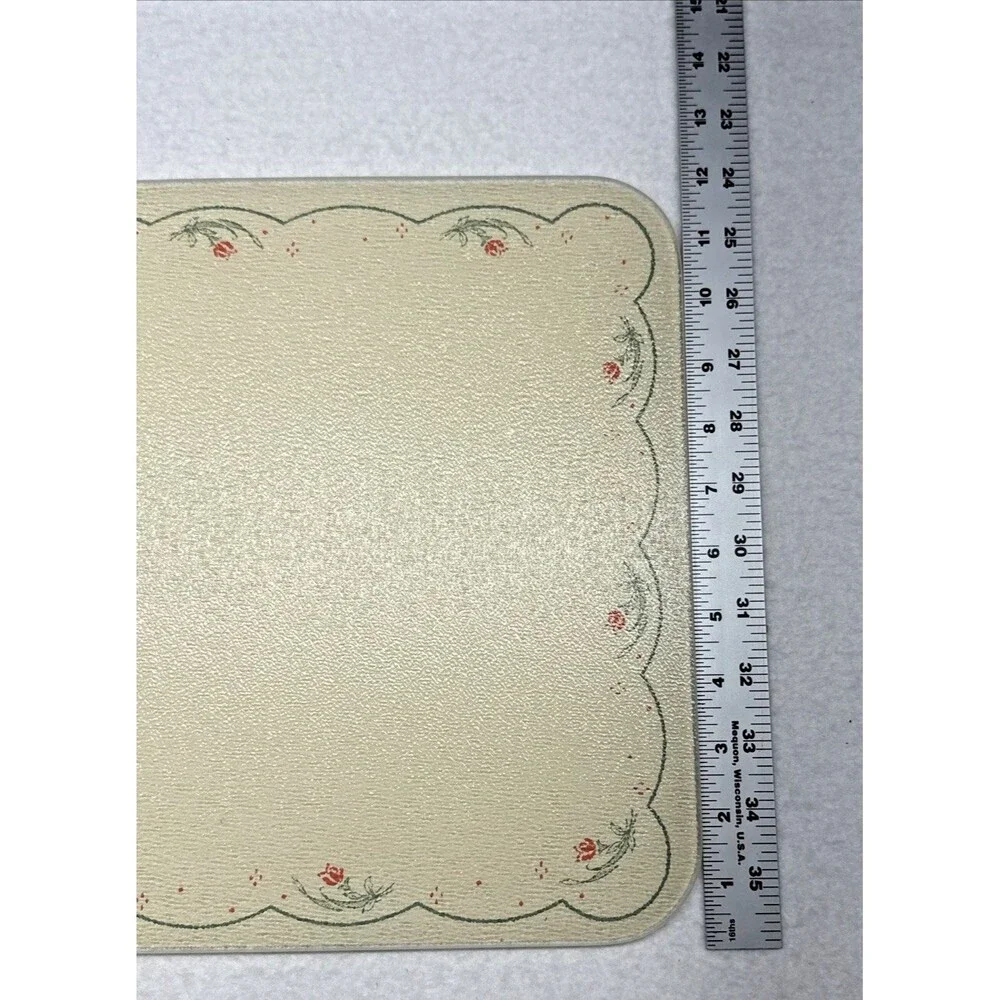 Corning Calico Rose C-15-73 Counter Saver Glass Cutting Board 12x15 Vintage 80s